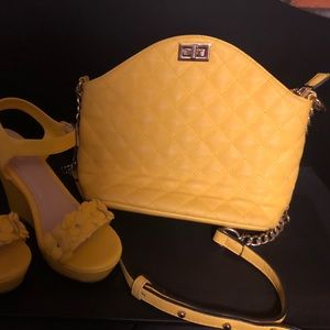 Vibrant yellow purse